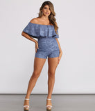Pop of Floral Off the Shoulder Romper provides a stylish start to creating your best summer outfits of the season with on-trend details for 2023!