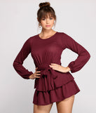 Brushed Knit Double Layered Romper for 2023 festival outfits, festival dress, outfits for raves, concert outfits, and/or club outfits