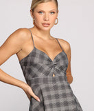 Trendy Twist of Plaid Romper for 2023 festival outfits, festival dress, outfits for raves, concert outfits, and/or club outfits