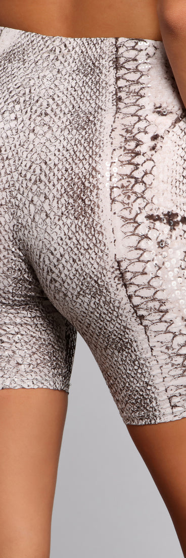 High Waist Snake Print Biker Shorts provides a stylish start to creating your best summer outfits of the season with on-trend details for 2023!