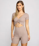 Casual And Chic Ruched Biker Romper provides a stylish start to creating your best summer outfits of the season with on-trend details for 2023!