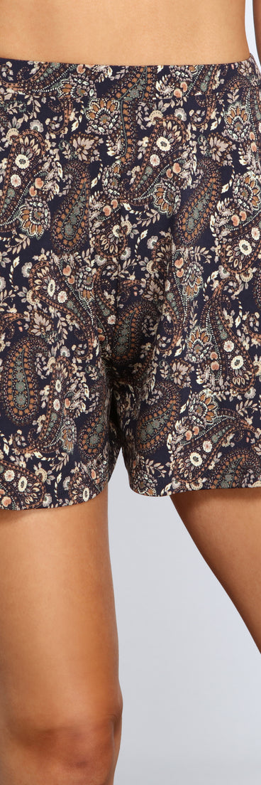Paisley Chic High Waist Shorts provides a stylish start to creating your best summer outfits of the season with on-trend details for 2023!