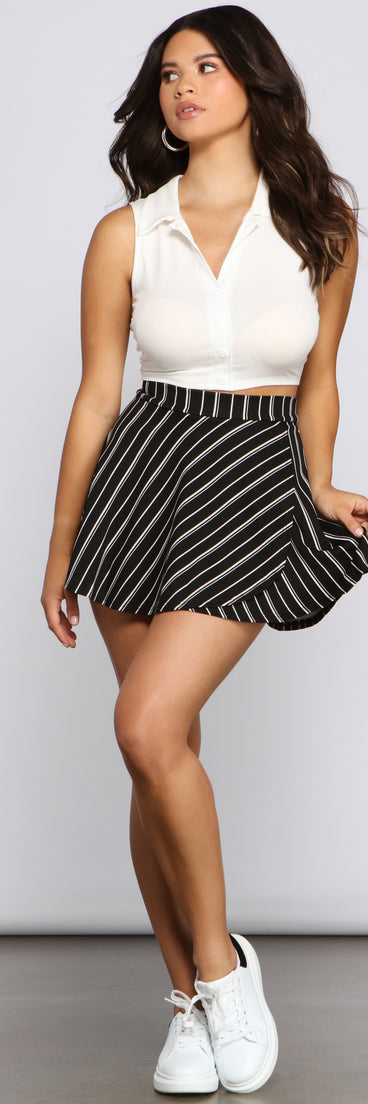 Striped And Stylish Skort provides a stylish start to creating your best summer outfits of the season with on-trend details for 2023!