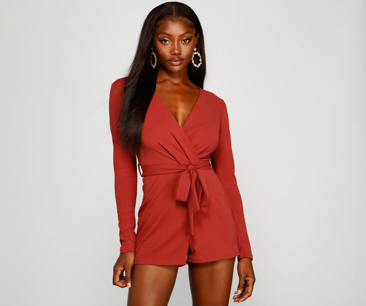 Wrapped Glamour Surplice Romper