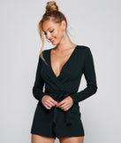 Chic And Poised Tie-Waist Romper provides a stylish start to creating your best summer outfits of the season with on-trend details for 2023!