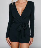 Chic And Poised Tie-Waist Romper for 2023 festival outfits, festival dress, outfits for raves, concert outfits, and/or club outfits