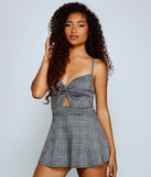 Flirty And Chic Plaid Romper provides a stylish start to creating your best summer outfits of the season with on-trend details for 2023!