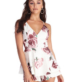 Flirty Florals Rose Romper for 2022 festival outfits, festival dress, outfits for raves, concert outfits, and/or club outfits