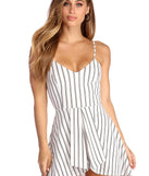 Sassy And Striped Skater Romper will help you dress the part in stylish holiday party attire, an outfit for a New Year’s Eve party, & dressy or cocktail attire for any event.