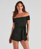 Tied To You Crepe Skort Romper helps create the best bachelorette party outfit or the bride's sultry bachelorette dress for a look that slays!