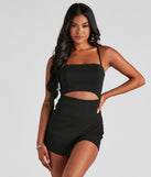 Chic Night Out Crepe Romper provides a stylish start to creating your best summer outfits of the season with on-trend details for 2023!