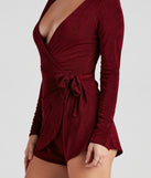 Sultry Treat Surplice Wrap Romper provides a stylish start to creating your best summer outfits of the season with on-trend details for 2023!
