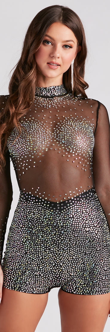 Pop Princess Mesh Rhinestone Romper provides a stylish start to creating your best summer outfits of the season with on-trend details for 2023!