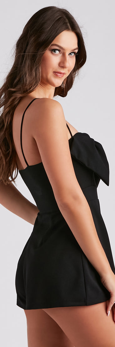 Sweetest Look Bow Detail Romper provides a stylish start to creating your best summer outfits of the season with on-trend details for 2023!