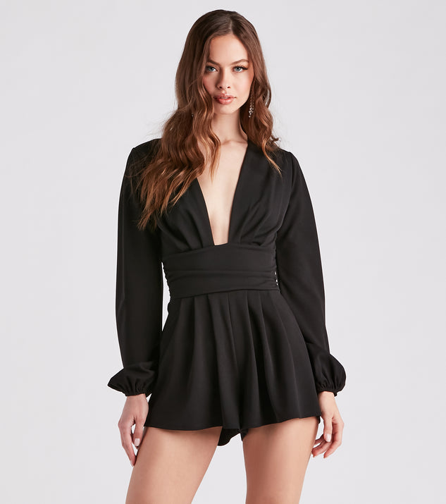 Dinner Date Vibes Pleated Romper provides a stylish start to creating your best summer outfits of the season with on-trend details for 2023!