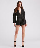 Dinner Date Vibes Pleated Romper provides a stylish start to creating your best summer outfits of the season with on-trend details for 2023!
