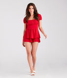 Summer Babe Puff Sleeve Knit Romper