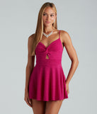 Glitter Perfection Twist-Front Skater Romper