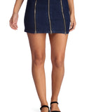 Zip With It Denim Skirt for 2022 festival outfits, festival dress, outfits for raves, concert outfits, and/or club outfits