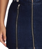 Zip With It Denim Skirt for 2022 festival outfits, festival dress, outfits for raves, concert outfits, and/or club outfits