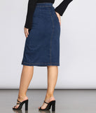 Denim Button Up Midi Skirt provides a stylish start to creating your best summer outfits of the season with on-trend details for 2023!