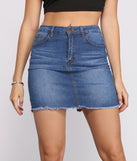 Fab And Frayed Denim Mini Skirt for 2023 festival outfits, festival dress, outfits for raves, concert outfits, and/or club outfits