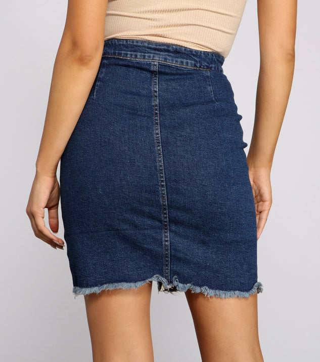 Wrapped In Styled Frayed Denim Skirt | Windsor