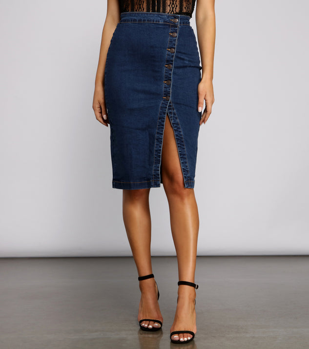 By Your Side Button Down Denim Skirt & Windsor
