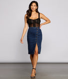 By Your Side Button Down Denim Skirt provides a stylish start to creating your best summer outfits of the season with on-trend details for 2023!