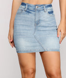 Cute And Classic Denim Mini Skirt for 2023 festival outfits, festival dress, outfits for raves, concert outfits, and/or club outfits