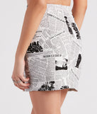 Headliner Newspaper Print Denim Skirt provides a stylish start to creating your best summer outfits of the season with on-trend details for 2023!