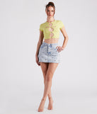 Classic Cutie Rhinestone Denim Mini Skirt is a fire pick to create 2023 festival outfits, concert dresses, outfits for raves, or to complete your best party outfits or clubwear!
