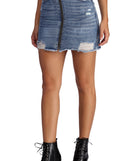 Zip Front Jean Skirt for 2022 festival outfits, festival dress, outfits for raves, concert outfits, and/or club outfits