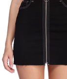 O-Ring Zip Front Mini Skirt for 2022 festival outfits, festival dress, outfits for raves, concert outfits, and/or club outfits