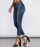 Clara High Rise Destructed Hem Skinny Jeans for 2022 festival outfits, festival dress, outfits for raves, concert outfits, and/or club outfits