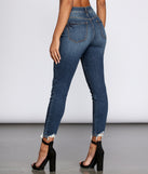 Clara High Rise Destructed Hem Skinny Jeans for 2022 festival outfits, festival dress, outfits for raves, concert outfits, and/or club outfits