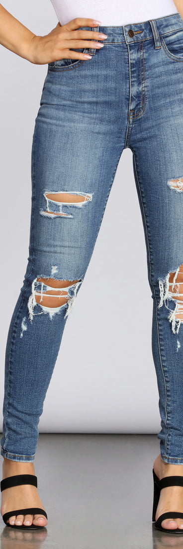Bella High Rise Destructed Skinny Jeans for 2022 festival outfits, festival dress, outfits for raves, concert outfits, and/or club outfits