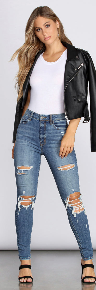 Bella High Rise Destructed Skinny Jeans for 2022 festival outfits, festival dress, outfits for raves, concert outfits, and/or club outfits