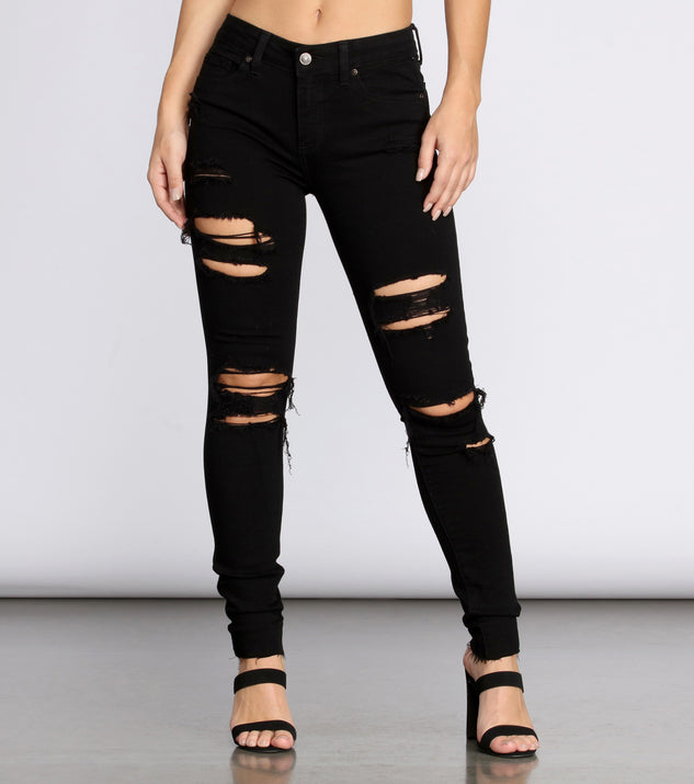 Jude Mid Rise Distressed Skinny Ankle Jeans for 2023 festival outfits, festival dress, outfits for raves, concert outfits, and/or club outfits