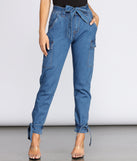 Tie Waist Cargo Style Denim Joggers for 2022 festival outfits, festival dress, outfits for raves, concert outfits, and/or club outfits