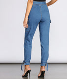 Tie Waist Cargo Style Denim Joggers for 2022 festival outfits, festival dress, outfits for raves, concert outfits, and/or club outfits