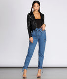 Tie Waist Cargo Style Denim Joggers for 2022 festival outfits, festival dress, outfits for raves, concert outfits, and/or club outfits