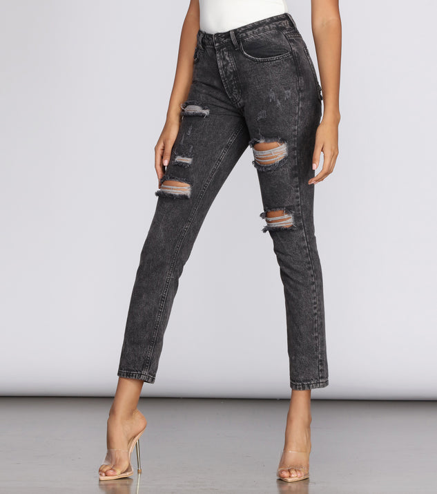 Lookin' Good Mid-Rise Destructed Jeans for 2022 festival outfits, festival dress, outfits for raves, concert outfits, and/or club outfits