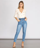 High Rise Tie Waist Skinny Crop Jeans provides a stylish start to creating your best summer outfits of the season with on-trend details for 2023!