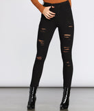 High Rise Edgy Destructed Skinny Jeans for 2022 festival outfits, festival dress, outfits for raves, concert outfits, and/or club outfits