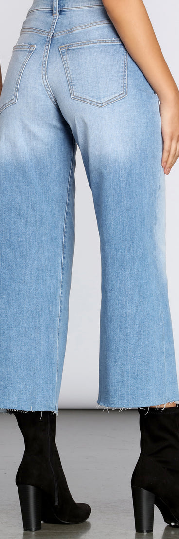 High Rise Wide Leg Crop Jeans for 2022 festival outfits, festival dress, outfits for raves, concert outfits, and/or club outfits
