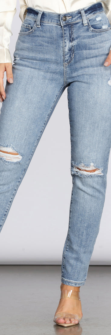 High Rise Distressed Boyfriend Jeans for 2023 festival outfits, festival dress, outfits for raves, concert outfits, and/or club outfits