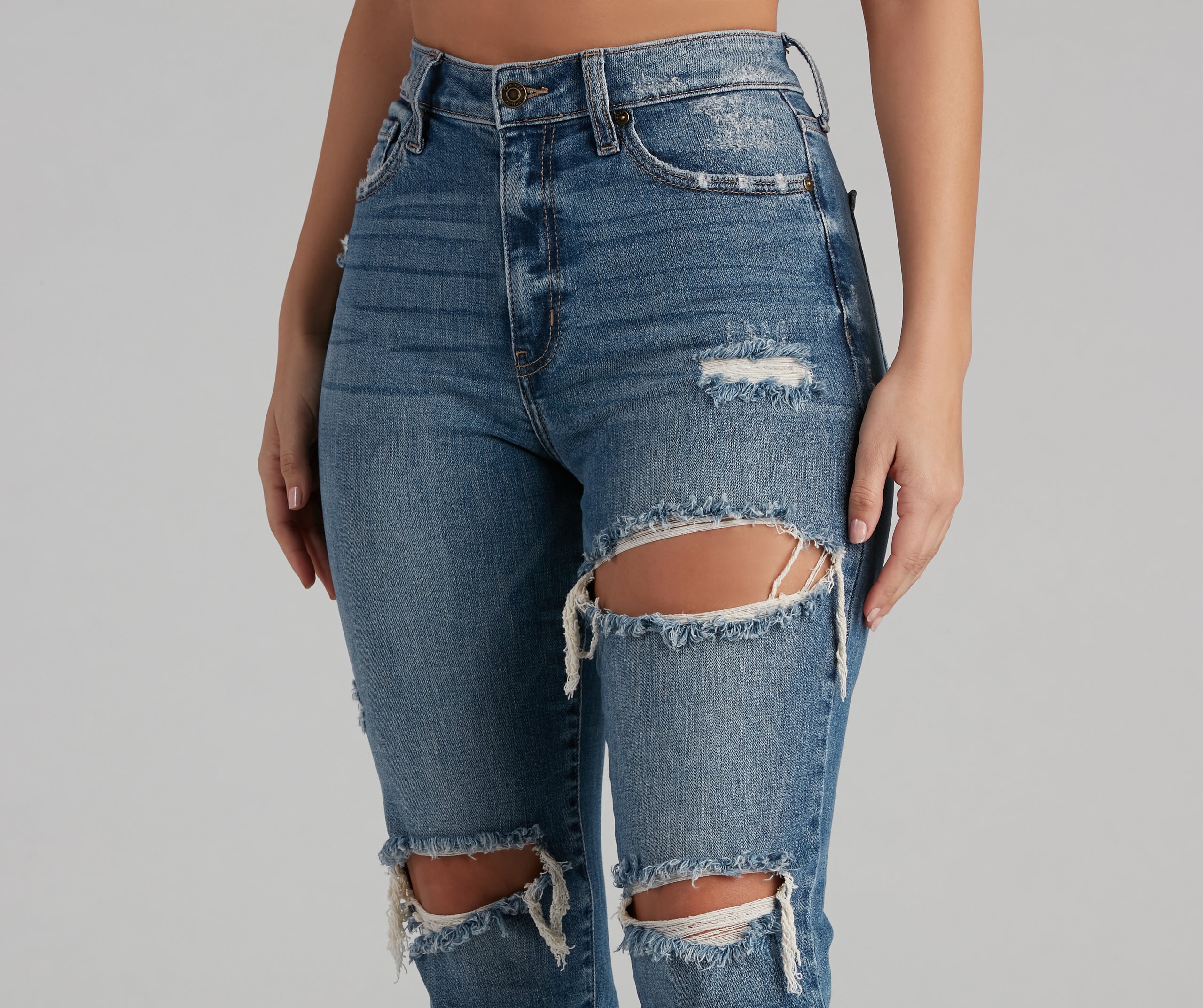 Tobi High-Rise Distressed Mom Jeans | Windsor
