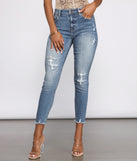 Clara High Rise Destructed Skinny Crop Jeans for 2023 festival outfits, festival dress, outfits for raves, concert outfits, and/or club outfits