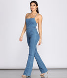 Jumping To Conclusions Denim Jumpsuit for 2023 festival outfits, festival dress, outfits for raves, concert outfits, and/or club outfits
